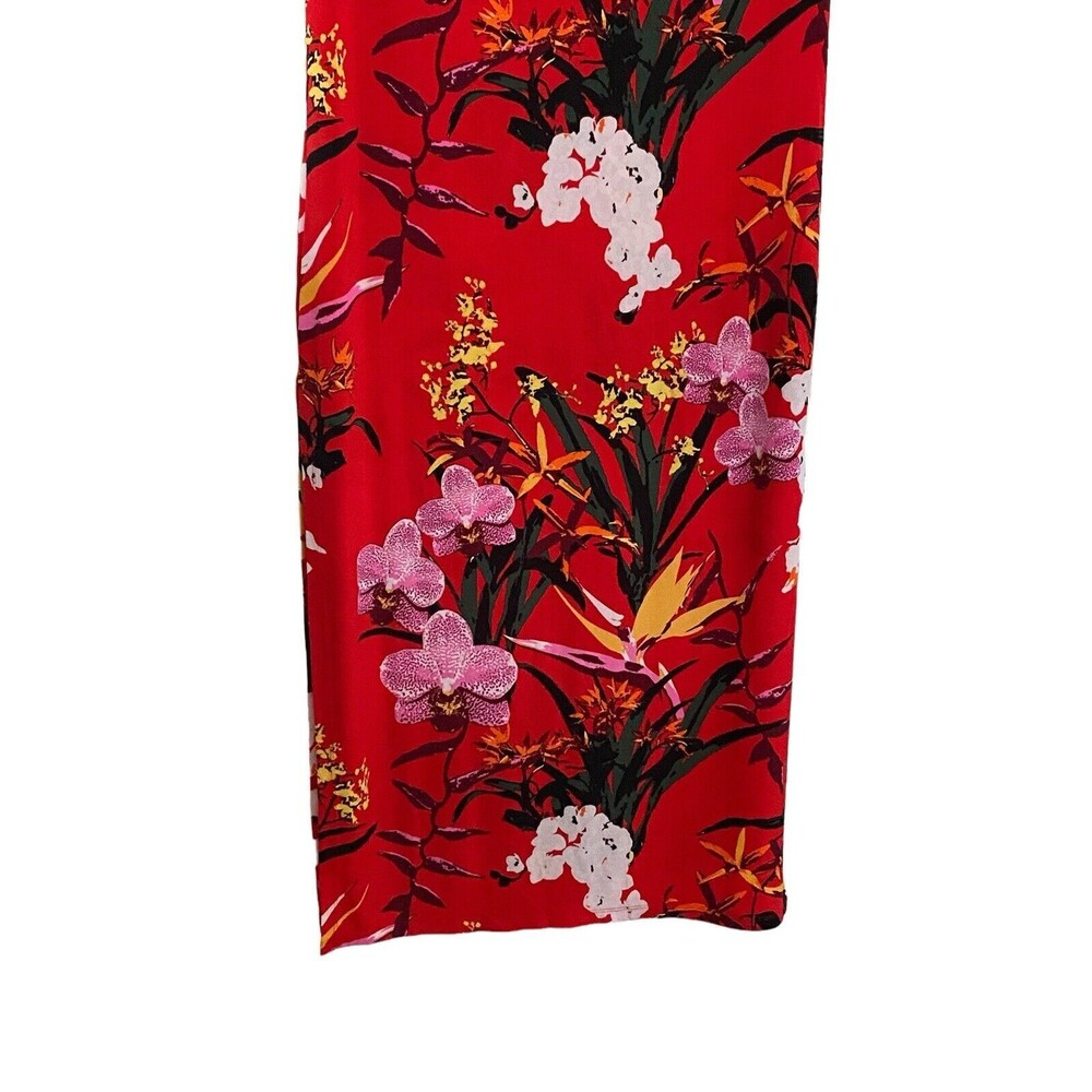 G.I.L.I Got It Love It Womens Red Floral Side Slit Maxi Dress - Picture 3 of 10